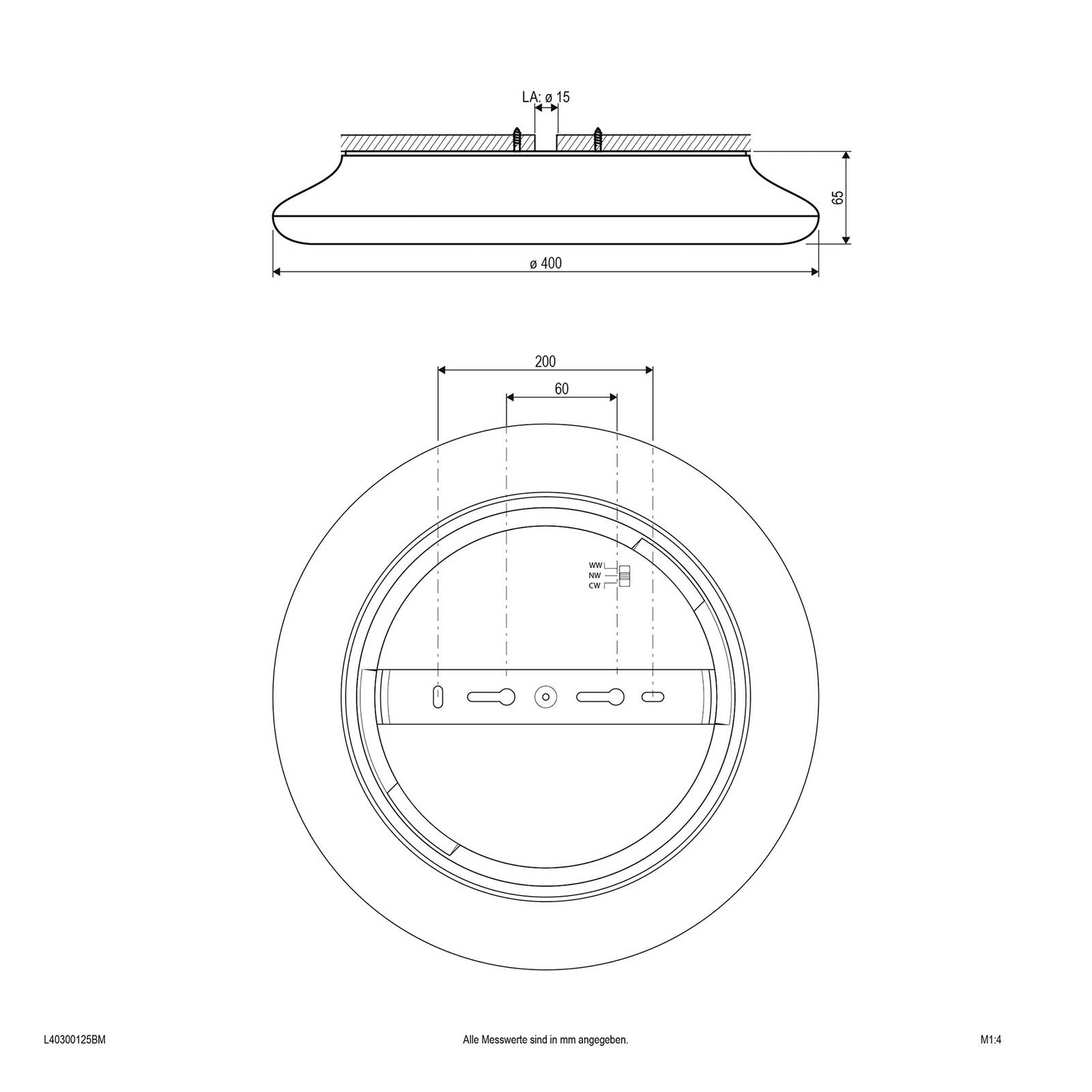 Evn catino led sensor plafondlamp, 40 cm