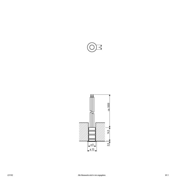 Evn ld1102 inbouwlamp 12v ip68 ø1cm 0