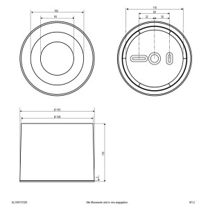 EVN LED plafondspot ALG54, Ø 21,3 cm antraciet