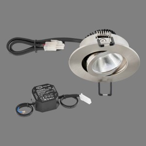 EVN PC20 inbouwlamp rond fasedimmer 3000K staal