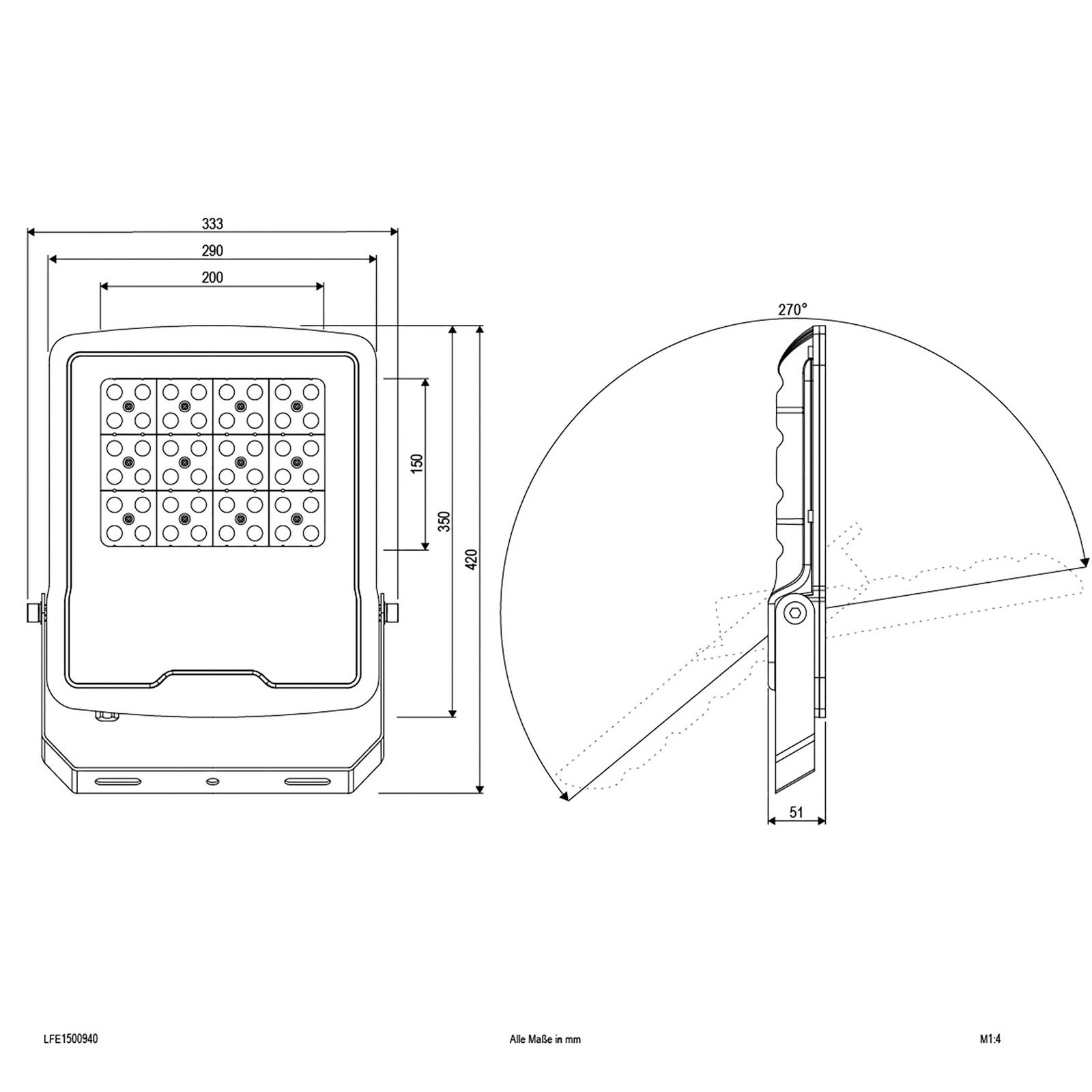 Evn panthera led buitenspot ip65 150w 4. 000k