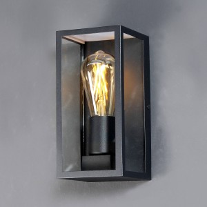 Eco-Light Buitenwandlamp Karo, aluminium en glas, zwart