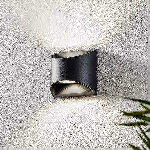 Eco-Light LED buitenwandlamp Dodd, halfrond, antraciet