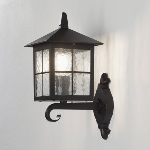 Elstead Buitenwandlamp Winchester BL17, lantaarn boven