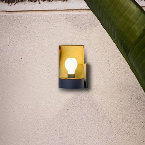 FARO BARCELONA Buitenwandlamp Kila, barnsteen