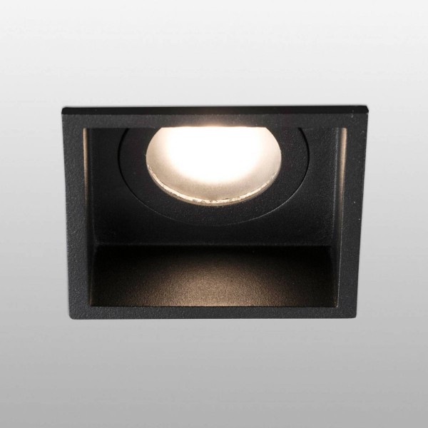 Faro barcelona inbouwspot hyde 1-lamp frame hoekig ip44 zwart