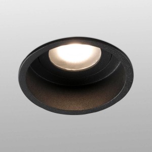 FARO BARCELONA Inbouwspot Hyde 1-lamp frame rond IP44 zwart