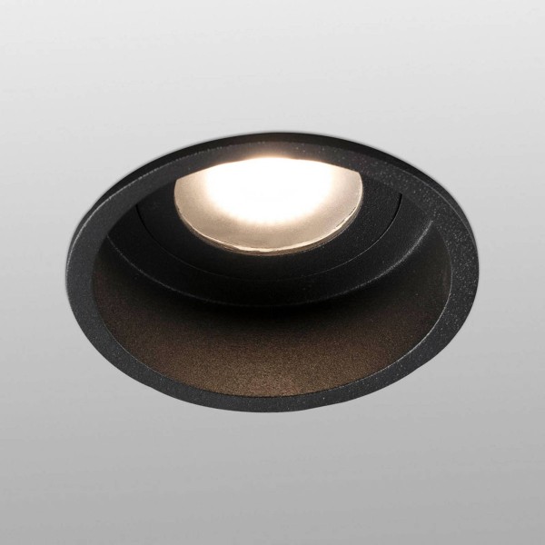 Faro barcelona inbouwspot hyde 1-lamp frame rond ip44 zwart