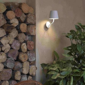 FARO BARCELONA LED buitenwandlamp Toc van aluminium, wit