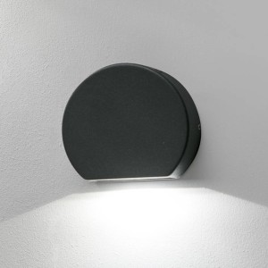 FARO BARCELONA Ronde LED buitenwandlamp Pill in donkergrijs