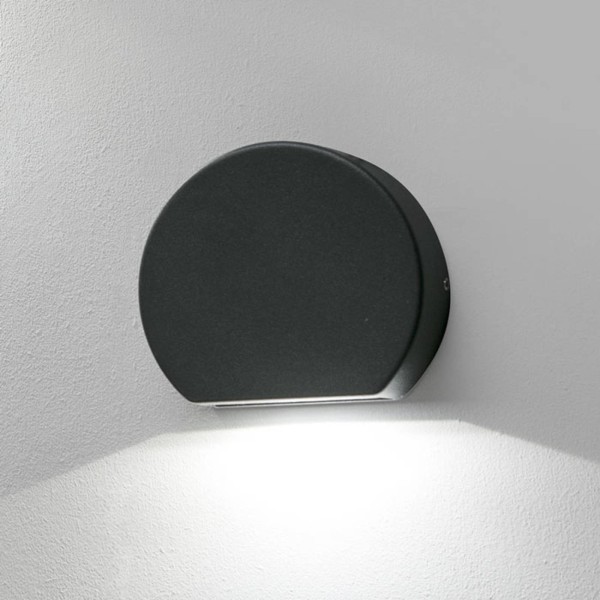 Faro barcelona ronde led buitenwandlamp pill in donkergrijs