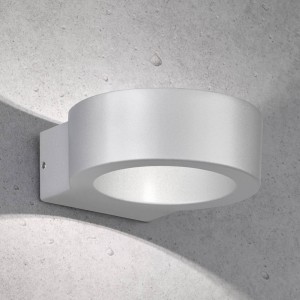 FISCHER & HONSEL LED buitenwandlamp Torres, rond, zilver