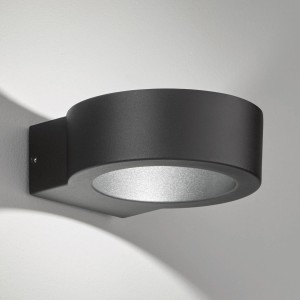 FISCHER & HONSEL LED buitenwandlamp Torres, rond, zwart