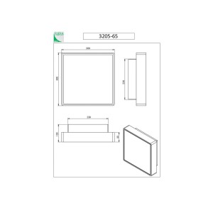 Fabas Luce Oban LED wandlamp, 30 cm x 30 cm, wit, IP65