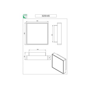 Fabas Luce Wandlamp Oban, 30 cm x 30 cm, 2 x E27, wit, IP65