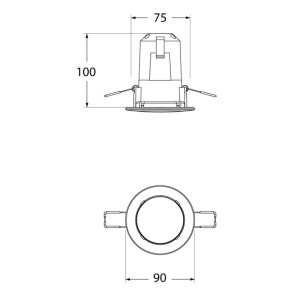 Fumagalli LED downlight Teresa 90, GU10, CCT, 3.5W, zwart