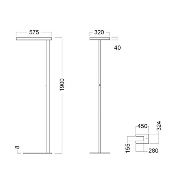 Glamox led vloerlamp free 4. 000k dimbaar sensor grijs