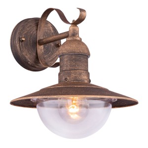 Globo Buitenwandlamp Linda met vintage-roest-optiek