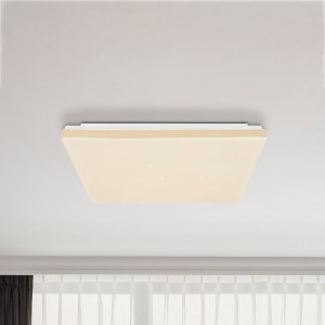 Globo LED plafondlamp Ully smart Tuya CCT houtoptiek