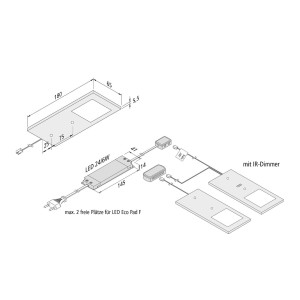 Hera LED meubelverlichting Eco-Pad F 2x-set 4000K zwart