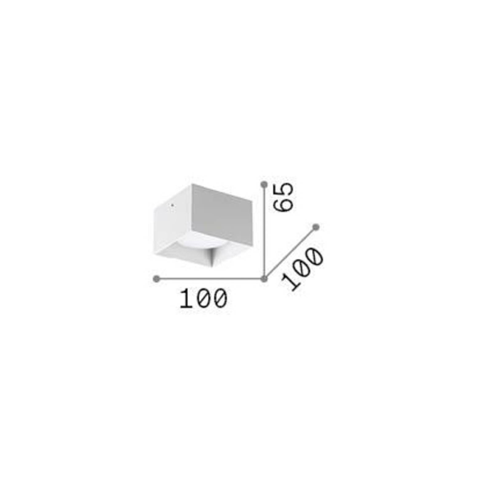 Ideallux ideal lux downlight spike square, wit, aluminium, 10 x 10 cm