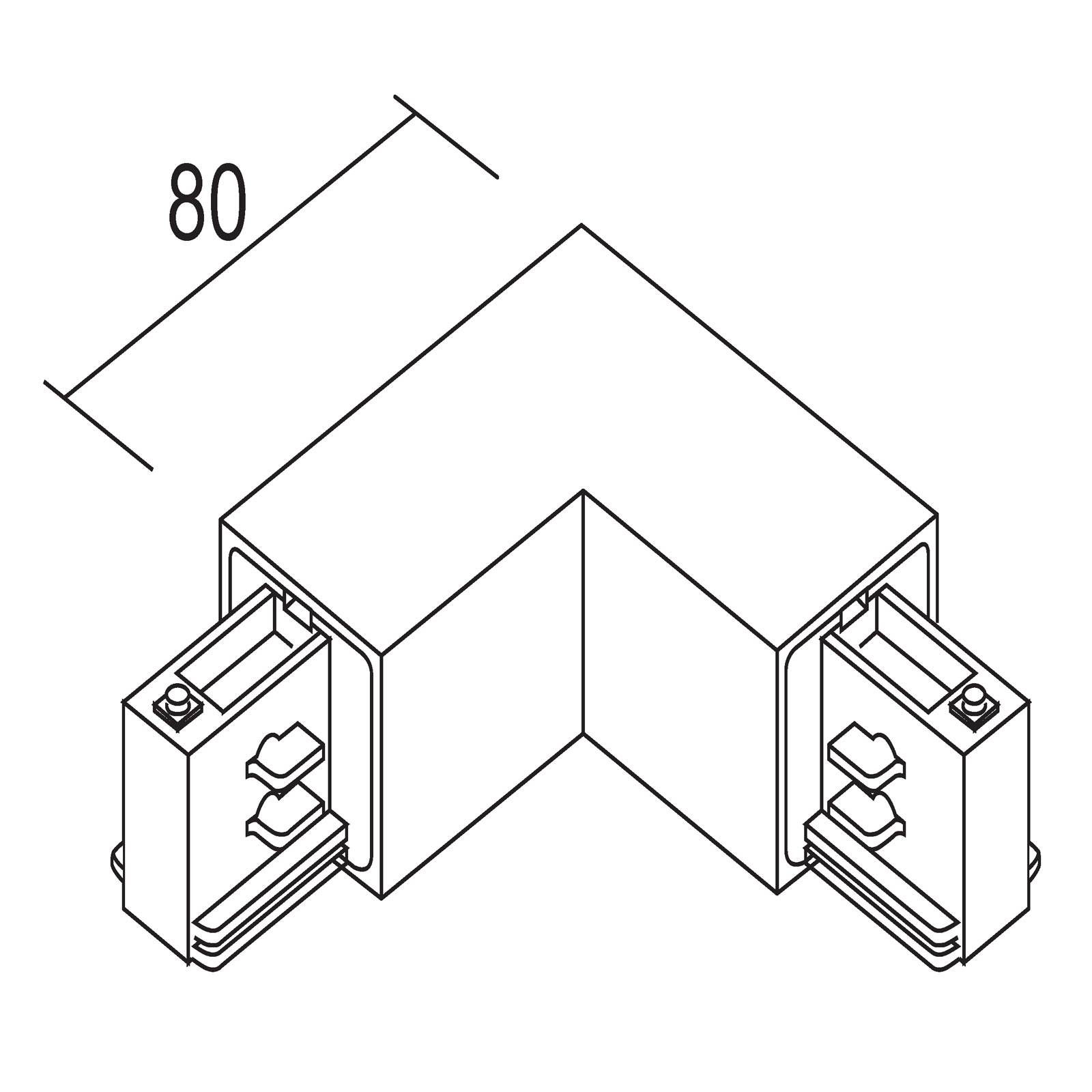 Ivela 90° hoekaarde buiten voor LKM Quadro, wit