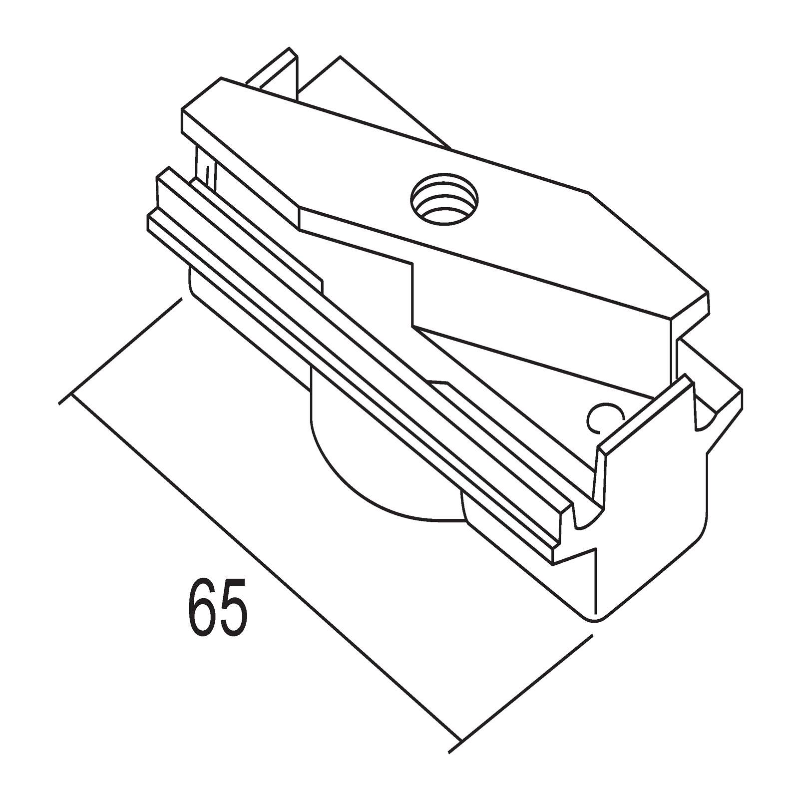 Ivela adapter mechanisch 3-fasenrail, zilver