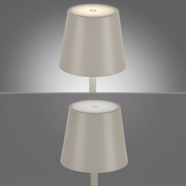 Just light. Euria led tafellamp grijs beige ijzer ip54 3