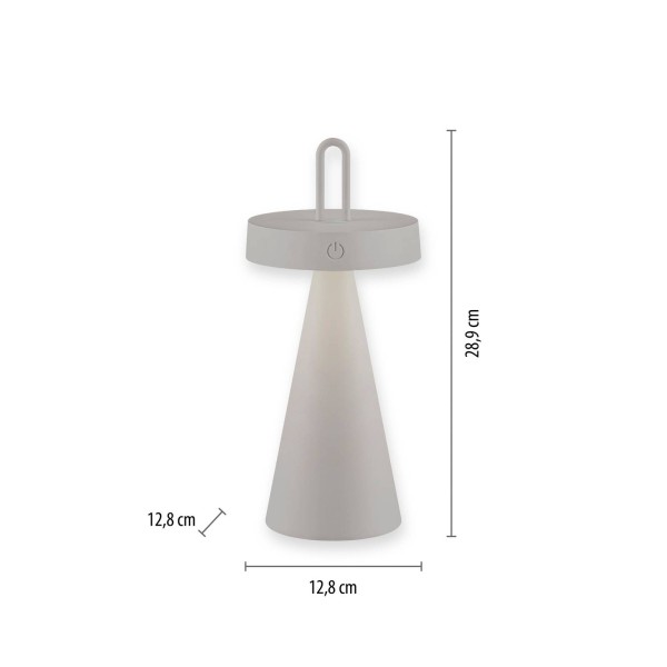 Just light. Led tafellamp alwa grijs beige ijzer ip44 2