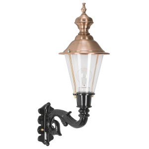 K.S. Verlichting Buitenwandlamp Hoorn, fitting boven, zwart