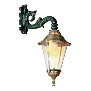 K.S. Verlichting Hoorn – Buitenwandlamp, fitting onderaan, groen