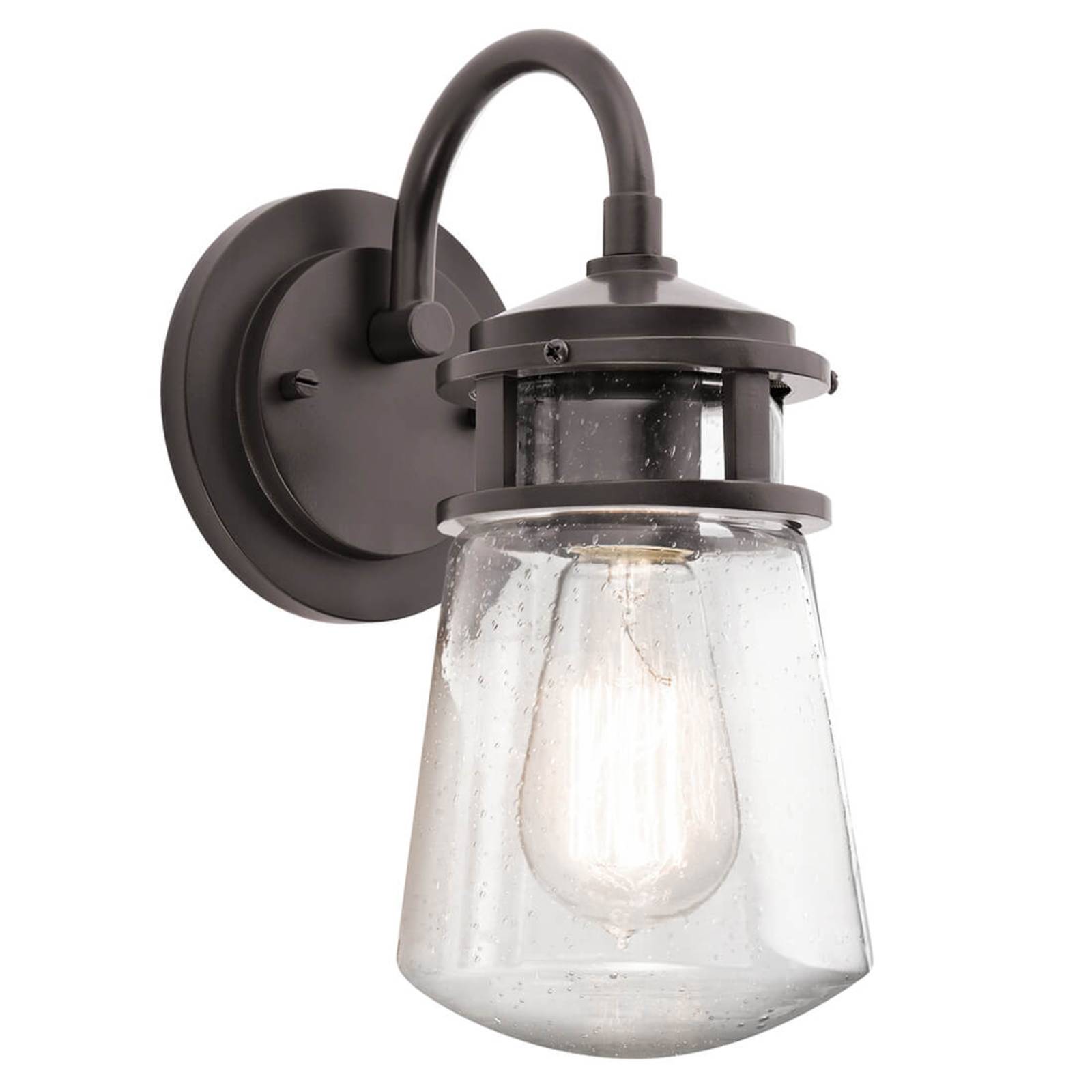 Kichler buitenwandlamp lyndon met glazen kap 28,6cm