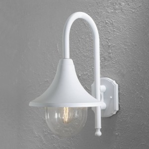 Konstsmide Buitenwandlamp Bari, wit