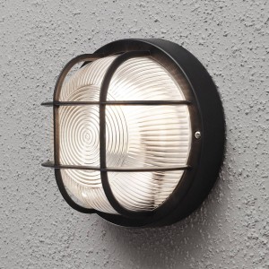 Konstsmide Buitenwandlamp Elmas rond, zwart