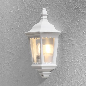 Konstsmide Buitenwandlamp Firenze, halve schaal, wit