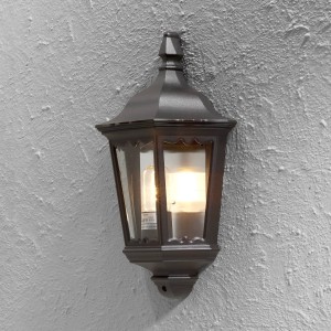 Konstsmide Buitenwandlamp Firenze, halve schaal, zwart