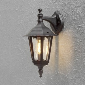 Konstsmide Buitenwandlamp Firenze, hangend, 36cm, zwart