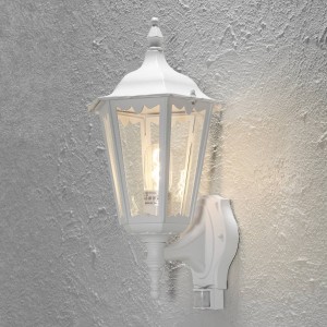 Konstsmide Buitenwandlamp Firenze, sensor, staand, wit