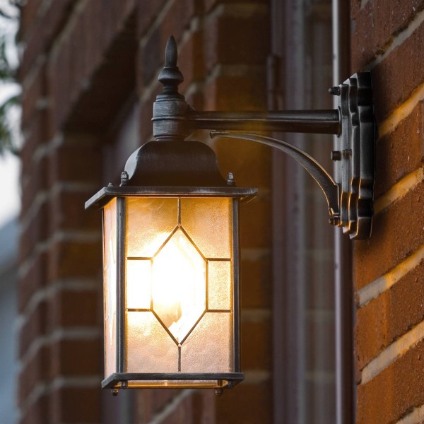 Konstsmide buitenwandlamp milano in zwart-zilver