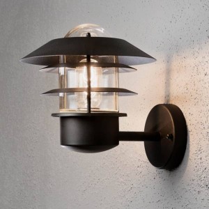 Konstsmide Buitenwandlamp Modena, staand, zwart