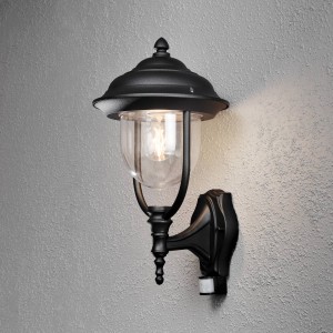 Konstsmide Buitenwandlamp PARMA met bewegingsmelder, zwart