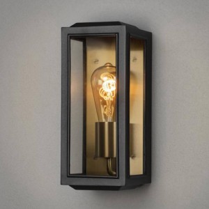 Konstsmide Carpi buitenwandlamp, zwart, breedte 12,5 cm