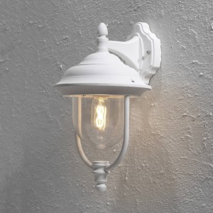 Konstsmide Klassieke buitenwandlamp PARMA hangend, wit