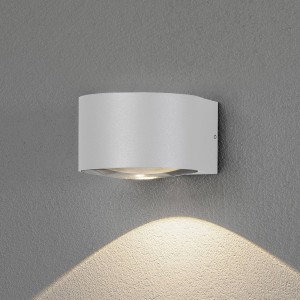 Konstsmide LED buitenwandlamp Gela, onder stralend, wit