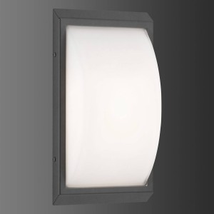 LCD Buitenwandlamp 053 van roestvrijstaal, grafiet