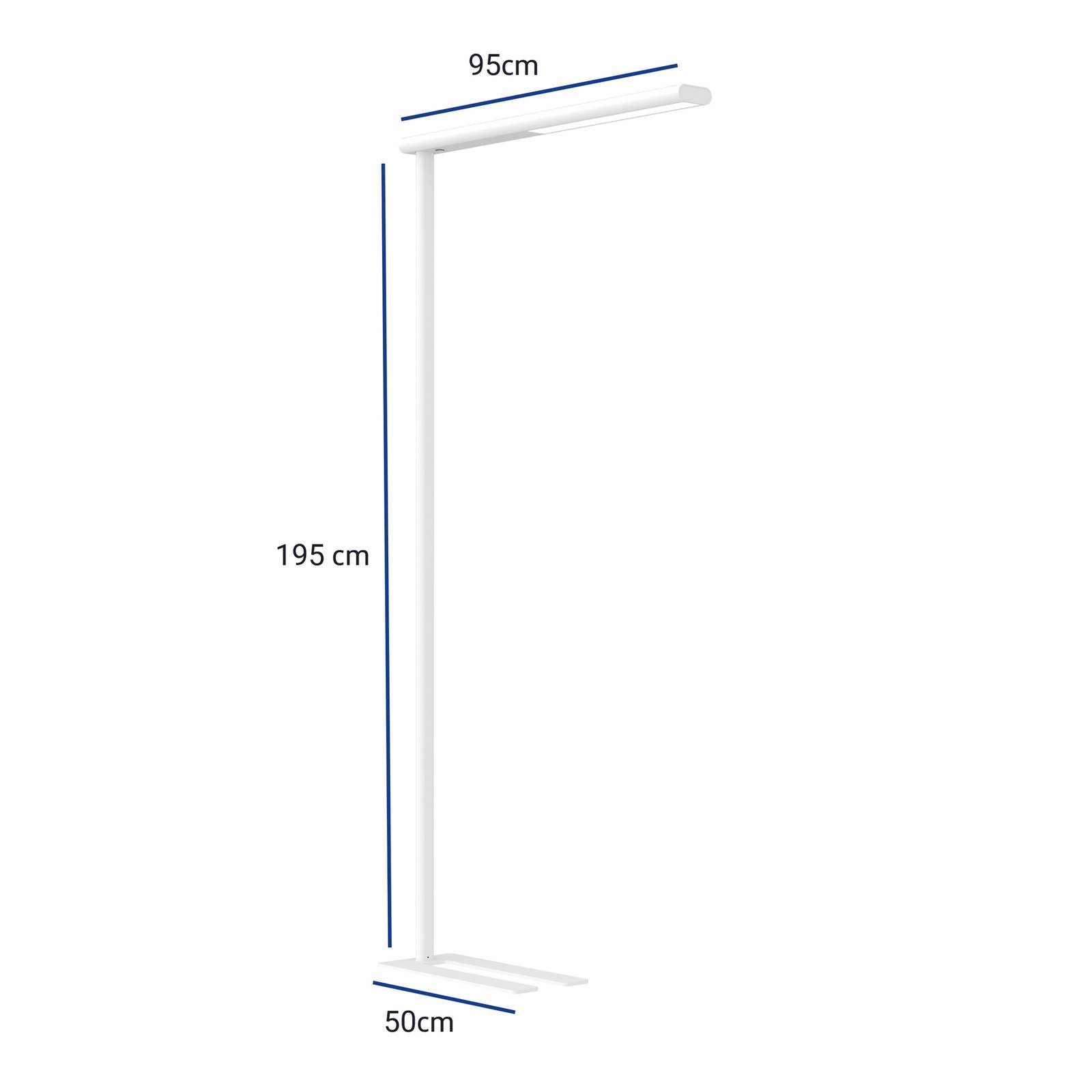 Led kantoor vloerlamp mauljet, dimbaar, wit