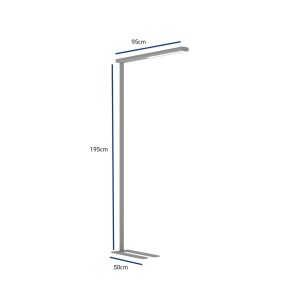 LED kantoor vloerlamp MAULjet, dimbaar, zilver