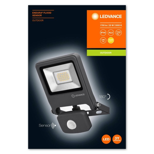 Ledvance endura flood sensor led spot 20w 830 dg 2