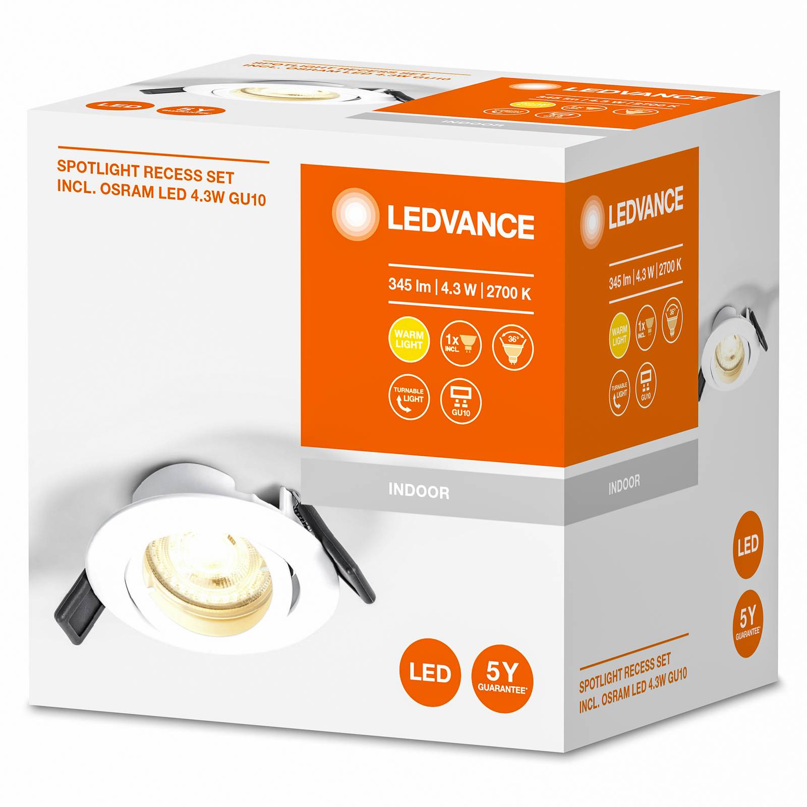 Ledvance recess twistlock inbouwlamp ip20 wit