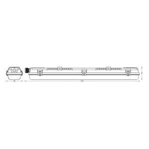 LEDVANCE Submarine PCR 60 G13 T8 840 2x7W vochtbestendige lamp